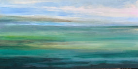 Original art for sale at UGallery.com | Beyond the Sea by Alicia Dunn | $2,300 | acrylic painting | 24' h x 48' w