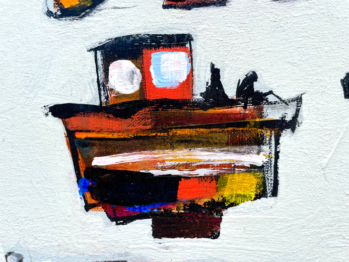 Small Boats, Big Stories by Allen Wittert |   Closeup View of Artwork 
