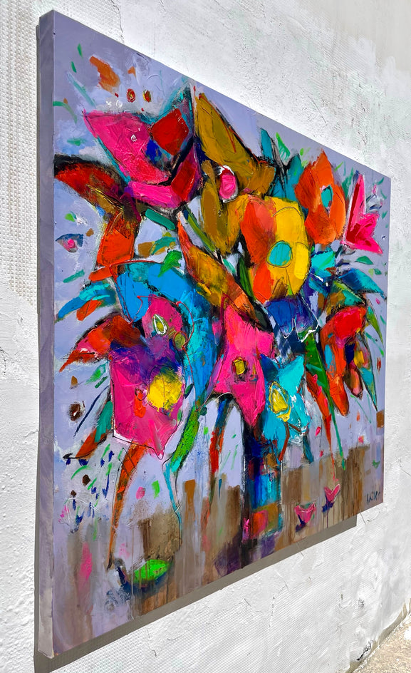 Abstract Bouquet by Allen Wittert |  Side View of Artwork 