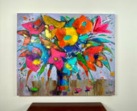 Original art for sale at UGallery.com | Abstract Bouquet by Allen Wittert | $4,700 | acrylic painting | 39.25' h x 47.25' w | thumbnail 3