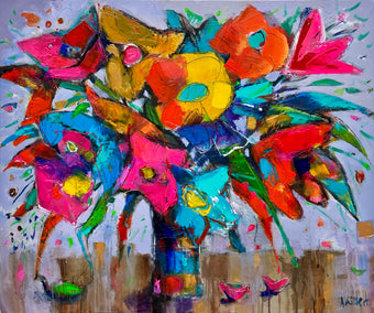 acrylic painting by Allen Wittert titled Abstract Bouquet