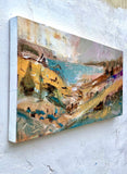 Original art for sale at UGallery.com | Abstract Lake Landscape by Allen Wittert | $2,050 | acrylic painting | 19.5' h x 40' w | thumbnail 2