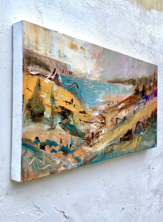 Abstract Lake Landscape by Allen Wittert |  Side View of Artwork 