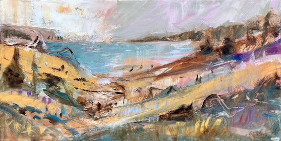 acrylic painting by Allen Wittert titled Abstract Lake Landscape