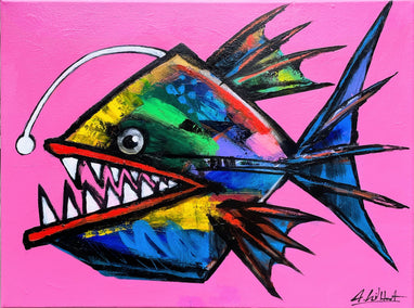 acrylic painting by Allen Wittert titled Anglerfish