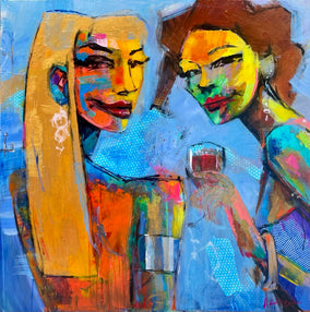 Original art for sale at UGallery.com | Two Glasses, One Story by Allen Wittert | $3,900 | acrylic painting | 35.5' h x 35.5' w