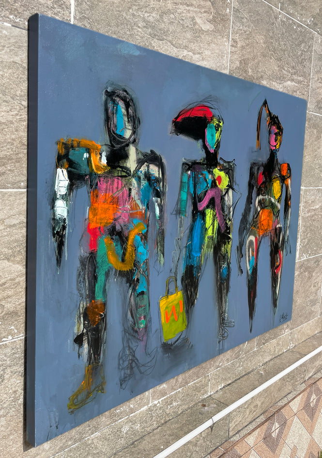 Beach Visitors by Allen Wittert |  Side View of Artwork 