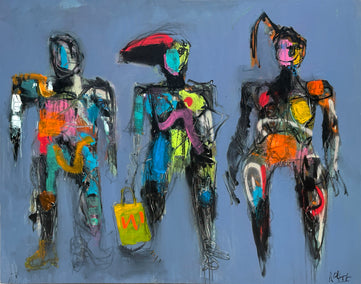 acrylic painting by Allen Wittert titled Beach Visitors