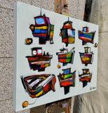 Original art for sale at UGallery.com | Boats by Allen Wittert | $800 | acrylic painting | 16' h x 20' w | thumbnail 2