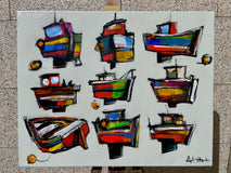 Original art for sale at UGallery.com | Boats by Allen Wittert | $800 | acrylic painting | 16' h x 20' w | thumbnail 3