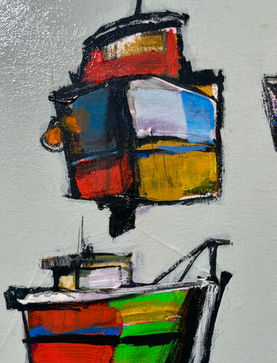 Boats by Allen Wittert |   Closeup View of Artwork 