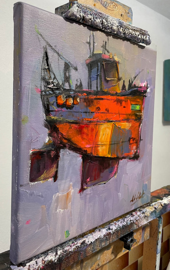 Clam Hunter by Allen Wittert |  Side View of Artwork 