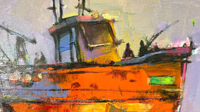 Original art for sale at UGallery.com | Clam Hunter by Allen Wittert | $650 | acrylic painting | 12' h x 12' w | thumbnail 4