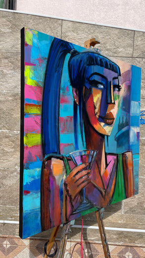 Cubist Martini by Allen Wittert |  Side View of Artwork 