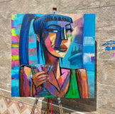 Original art for sale at UGallery.com | Cubist Martini by Allen Wittert | $3,100 | acrylic painting | 35.5' h x 35.5' w | thumbnail 3