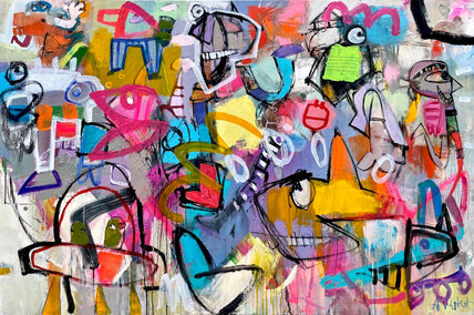 acrylic painting by Allen Wittert titled 3 AM-Dreams After Scrolling