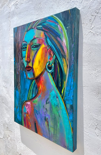 Echoes of a Tropical Muse by Allen Wittert |  Side View of Artwork 