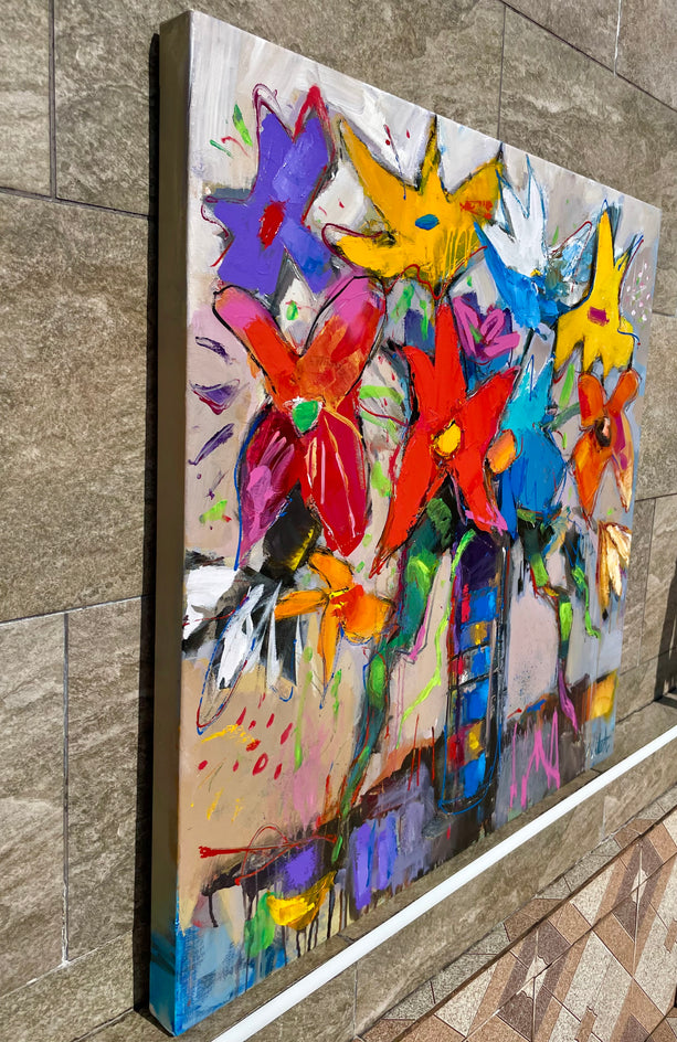 Electric Bloom by Allen Wittert |  Side View of Artwork 