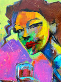 Original art for sale at UGallery.com | Nightclub Gossip by Allen Wittert | $3,900 | acrylic painting | 35.5' h x 35.5' w | thumbnail 4