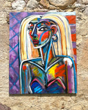 Original art for sale at UGallery.com | Electric Muse by Allen Wittert | $3,500 | acrylic painting | 44' h x 36' w | thumbnail 3