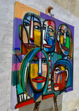 Original art for sale at UGallery.com | Face Values by Allen Wittert | $2,700 | acrylic painting | 35.5' h x 35.5' w | thumbnail 2