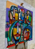 Original art for sale at UGallery.com | Face Values by Allen Wittert | $2,700 | acrylic painting | 35.5' h x 35.5' w | thumbnail 2