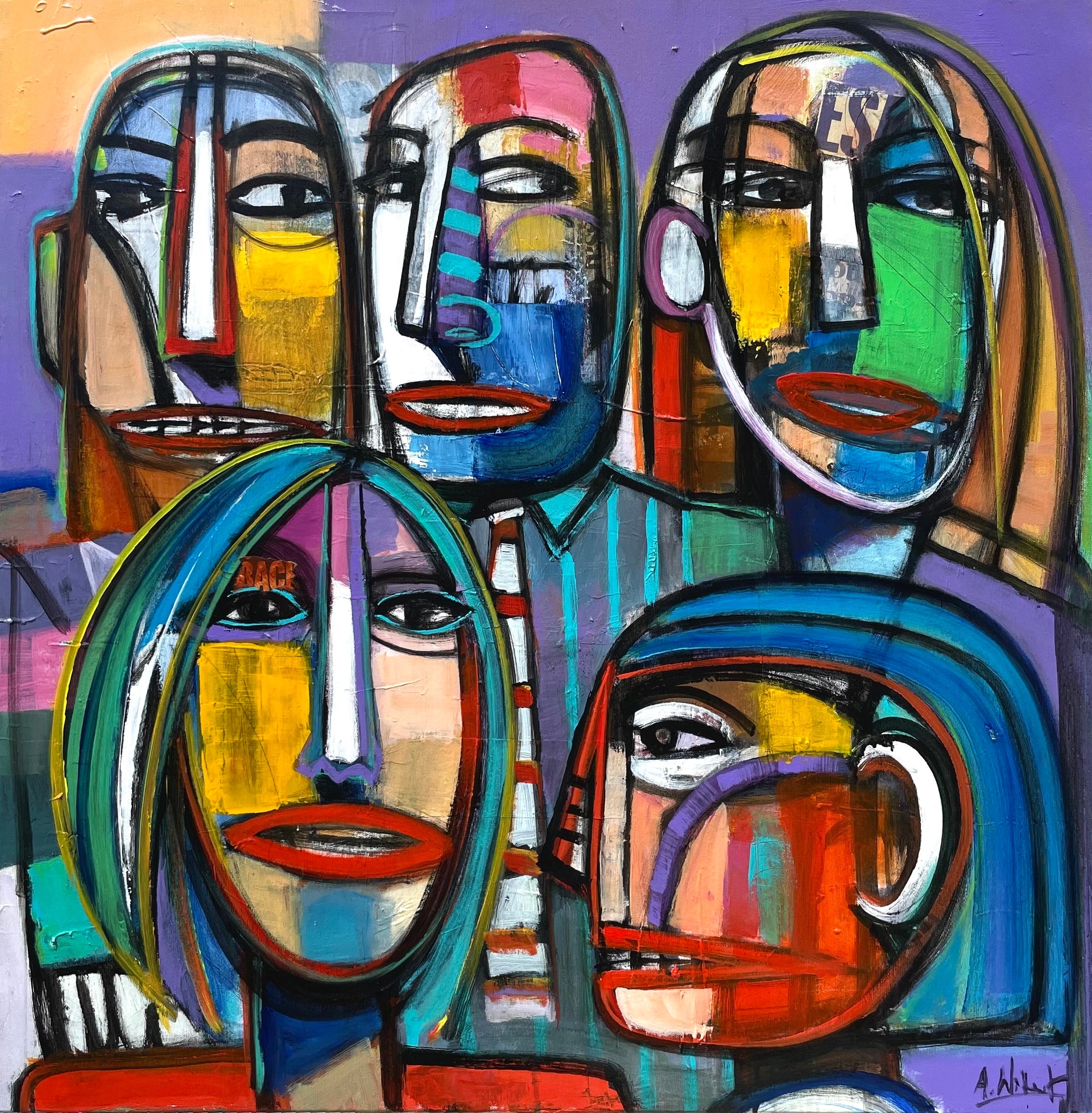 Face Values by Allen Wittert - acrylic painting | UGallery