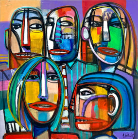 Original art for sale at UGallery.com | Facial Recognition by Allen Wittert | $2,700 | acrylic painting | 35.9' h x 35.9' w