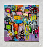 Original art for sale at UGallery.com | First Day Designing at Boston Dynamics by Allen Wittert | $5,300 | acrylic painting | 47.5' h x 45.75' w | thumbnail 3