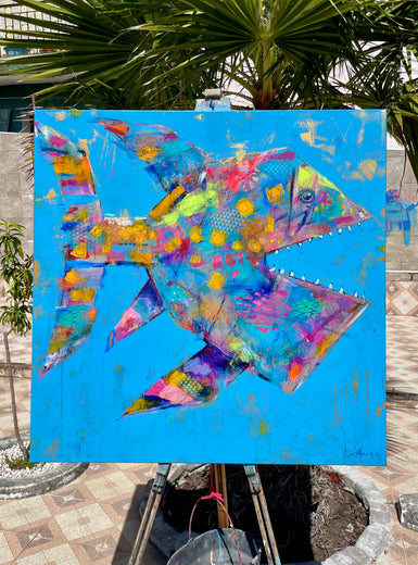Gold Water Geometry by Allen Wittert |  Context View of Artwork 