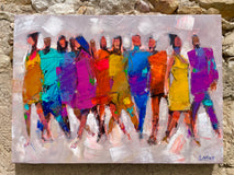 Original art for sale at UGallery.com | Human Momentum by Allen Wittert | $950 | acrylic painting | 20' h x 27.56' w | thumbnail 3