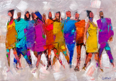 acrylic painting by Allen Wittert titled Human Momentum