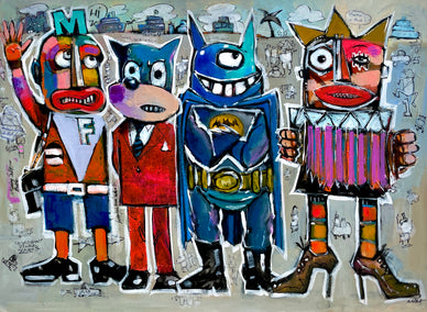 acrylic painting by Allen Wittert titled Sidekicks of Central Park