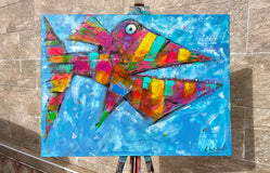 Original art for sale at UGallery.com | Electric Eric by Allen Wittert | $1,350 | acrylic painting | 24' h x 31.5' w | thumbnail 3