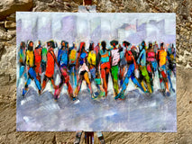Original art for sale at UGallery.com | Moving as One by Allen Wittert | $1,300 | acrylic painting | 23.62' h x 31.5' w | thumbnail 3