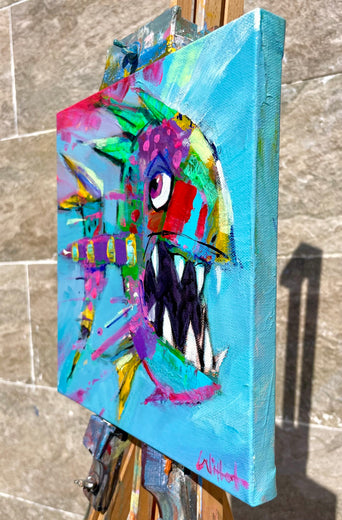Neon Barracuda by Allen Wittert |  Side View of Artwork 