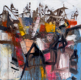 Original art for sale at UGallery.com | New York City by Allen Wittert | $2,650 | acrylic painting | 39' h x 39.3' w