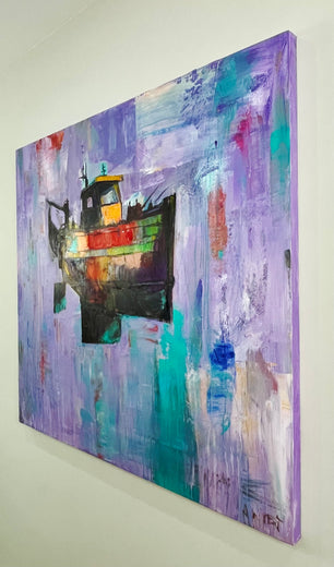 Old School Trawler by Allen Wittert |  Side View of Artwork 
