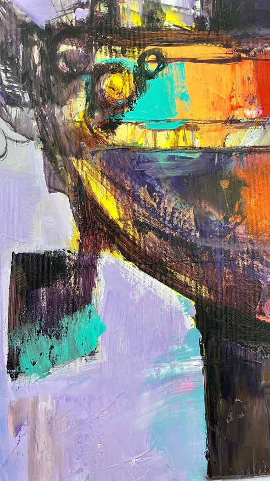 Old School Trawler by Allen Wittert |  Closeup View of Artwork 