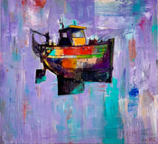 Original art for sale at UGallery.com | Old School Trawler by Allen Wittert | $4,100 | acrylic painting | 44' h x 48' w | thumbnail 1