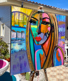 Original art for sale at UGallery.com | Portrait in  a Room with a View by Allen Wittert | $3,100 | acrylic painting | 35.9' h x 35.9' w | thumbnail 2
