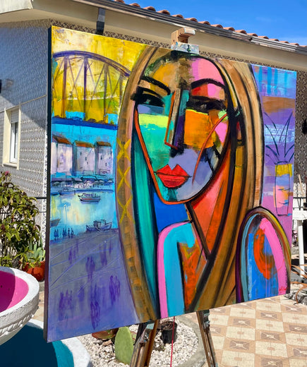 Portrait in  a Room with a View by Allen Wittert |  Side View of Artwork 