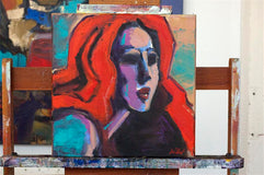 Original art for sale at UGallery.com | Redhead by Allen Wittert | $750 | acrylic painting | 12' h x 12' w | thumbnail 3