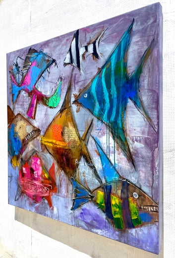 Reef Gathering by Allen Wittert |  Side View of Artwork 