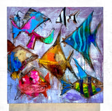 Original art for sale at UGallery.com | Reef Gathering by Allen Wittert | $2,050 | acrylic painting | 39.37' h x 39.37' w | thumbnail 3