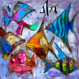 Original art for sale at UGallery.com | Reef Gathering by Allen Wittert | $2,050 | acrylic painting | 39.37' h x 39.37' w | thumbnail 1