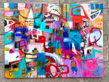 Original art for sale at UGallery.com | Signals Crossing by Allen Wittert | $3,500 | acrylic painting | 35' h x 47.1' w | thumbnail 3