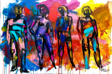 acrylic painting by Allen Wittert titled Standing Room Only