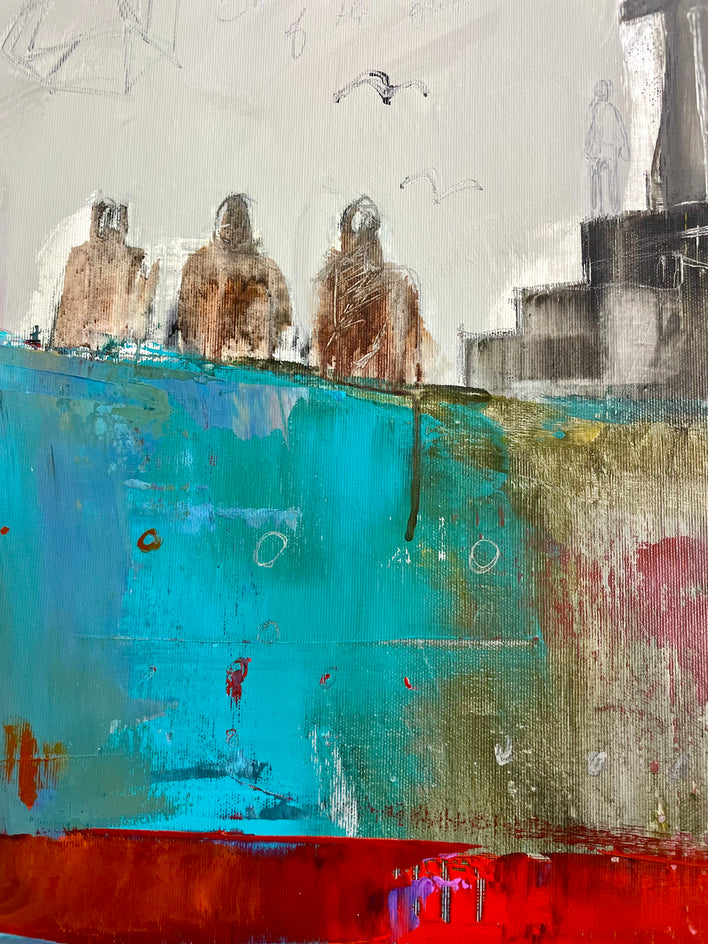 The Long Crossing by Allen Wittert |  Closeup View of Artwork 