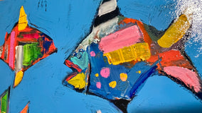 Original art for sale at UGallery.com | Tropical Traffic by Allen Wittert | $2,250 | acrylic painting | 24' h x 31.5' w | thumbnail 4